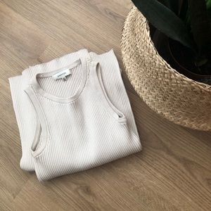 Aritzia beige bodycon dress